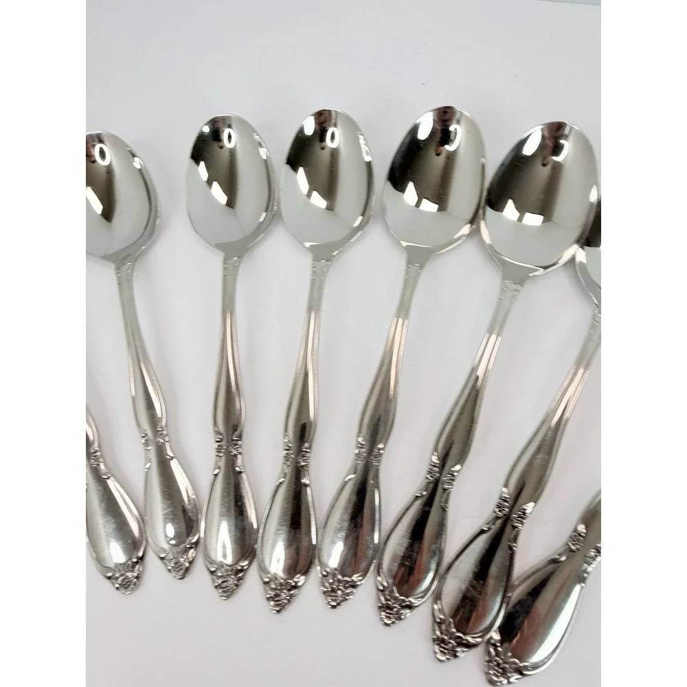 Oneida CHATEAU Set of 8 Soup Spoons Stainless Flatware Replacements Crafting